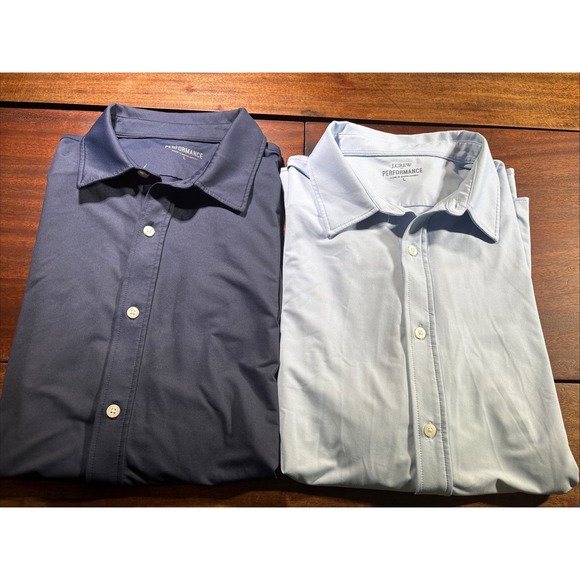 J.CREW Other - Lot Of 2 J Crew Shirt Mens Large Blue performance Oxford Lightweight Stretch
